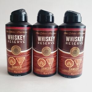 Bath & Body Works Men'sCollection Whiskey Reserve Body Spray 3.7 fl oz 3 Pc Set.